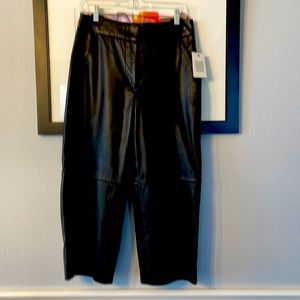 DKNY Genuine Leather Culottes Black size 4